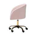 thumbnail image 4 of Baxton Studio Ravenna Contemporary Glam and Luxe Blush Pink Velvet Fabric and Gold Metal Swivel Office Chair, 4 of 14