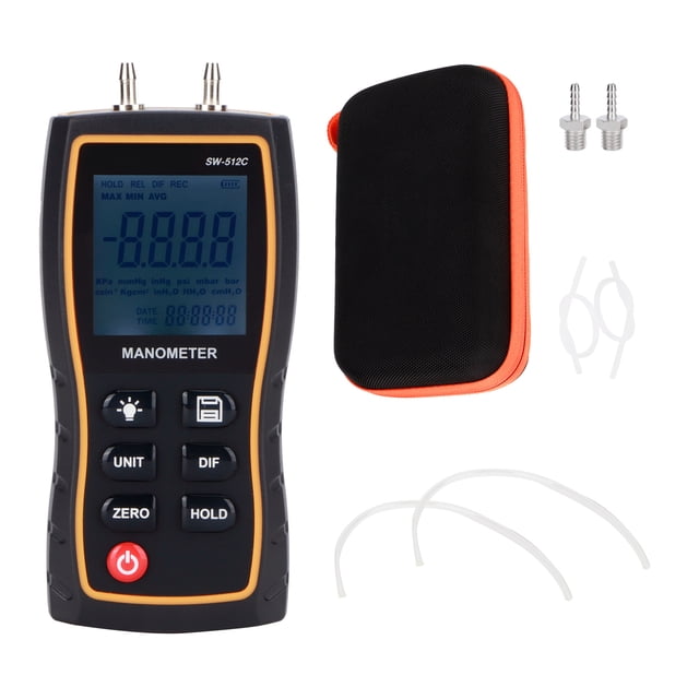 Air Pressure Meter, Handheld Differential Manometer Digital Manometer Digital Differential Pressure Gauge, For HVAC Technicians Scientific Researchers