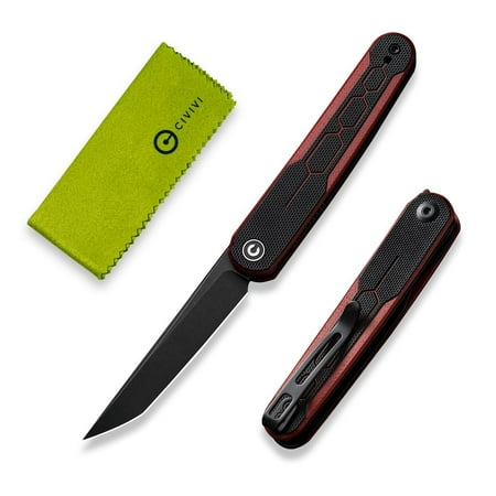 CIVIVI KwaiQ Pocket Knife Folding Knife with Inline Flipper 2.97 Nitro-V Tanto Blade Two-tone G10 Handle for Women Men C23015-1