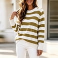 thumbnail image 4 of Fesfesfes Women's Striped Color Block Knit Sweater Round Neck Long Sleeve Soft Warm Cozy Lightweight Casual Pullover Top for Fall Winter Daily Wear, 4 of 6