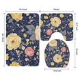 thumbnail image 3 of Pioneer Flower Floral Print Pattern Bathroom Rugs Sets 3 Piece,Toilet Cover Set,Absorbent Non Slip Bathroom Mats Sets with U-Shaped Contour Rug Toilet Rug Set, 3 of 5