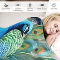 thumbnail image 3 of Shiartex Peacock Feathers Soft Cozy Printed Blanket & Throw for All Seasons Lightweight Long-Lasting Blanket 60x80in, 3 of 6