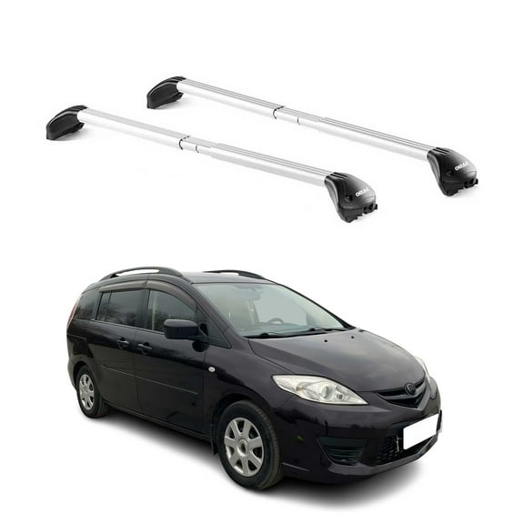 OMAC Roof Rack Cross Bars Luggage Carrier for Mazda 5 2006-2015 Aluminium Grey 2Pcs