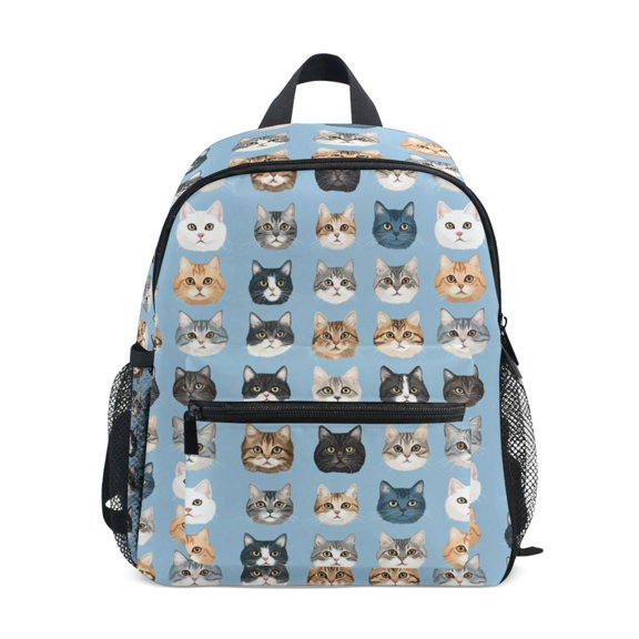 FORMRS Kids School Backpack with Front Zippered Pocket 12" Student Travel Daypack, Vibrant Cute Cat