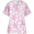 thumbnail image 3 of Uniformes quirúrgicos con estampado de cómics de dibujos animados americanos, uniforme de enfermería, tops médicos de enfermera, camisetas gráficas, 3 of 7