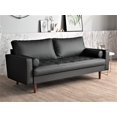 thumbnail image 3 of Uspridefurniture Darby 69.7'' Faux Leather Square Arm Sofa,Black, 3 of 5
