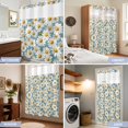 thumbnail image 6 of No Hook Shower Curtain with Built-in Rings - Daisy Floral Print Washable Waterproof Fabric Bathroom Curtains for Hotel,Rentals, 60 X 72 Inch Long , Sky Blue, 6 of 6