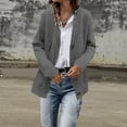thumbnail image 2 of Lovskoo Cardigan Sweaters for Women Open Front Trendy Solid Color Long Sleeve Shirts Oversized Winter Outerwear Tops Gray, 2 of 6