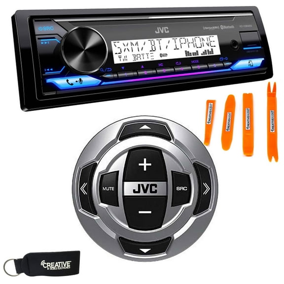 JVC KD-X38MBS Marine Digital Receiver W/ BT, USB, XM Ready   RM-RK62M Wired Marine Remote Control