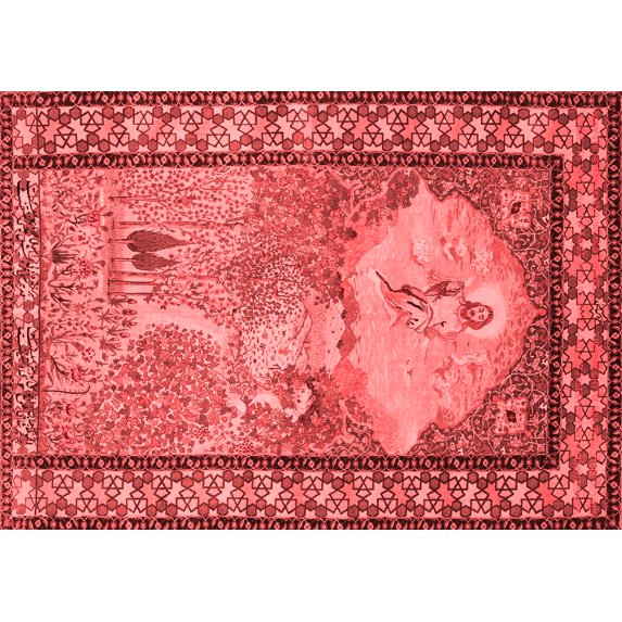 Ahgly Company Indoor Rectangle Persian Red Traditional Area Rugs, 8' x 12'