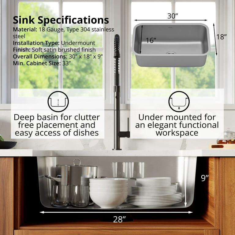 Stainless Steel Kitchen Sink Kit