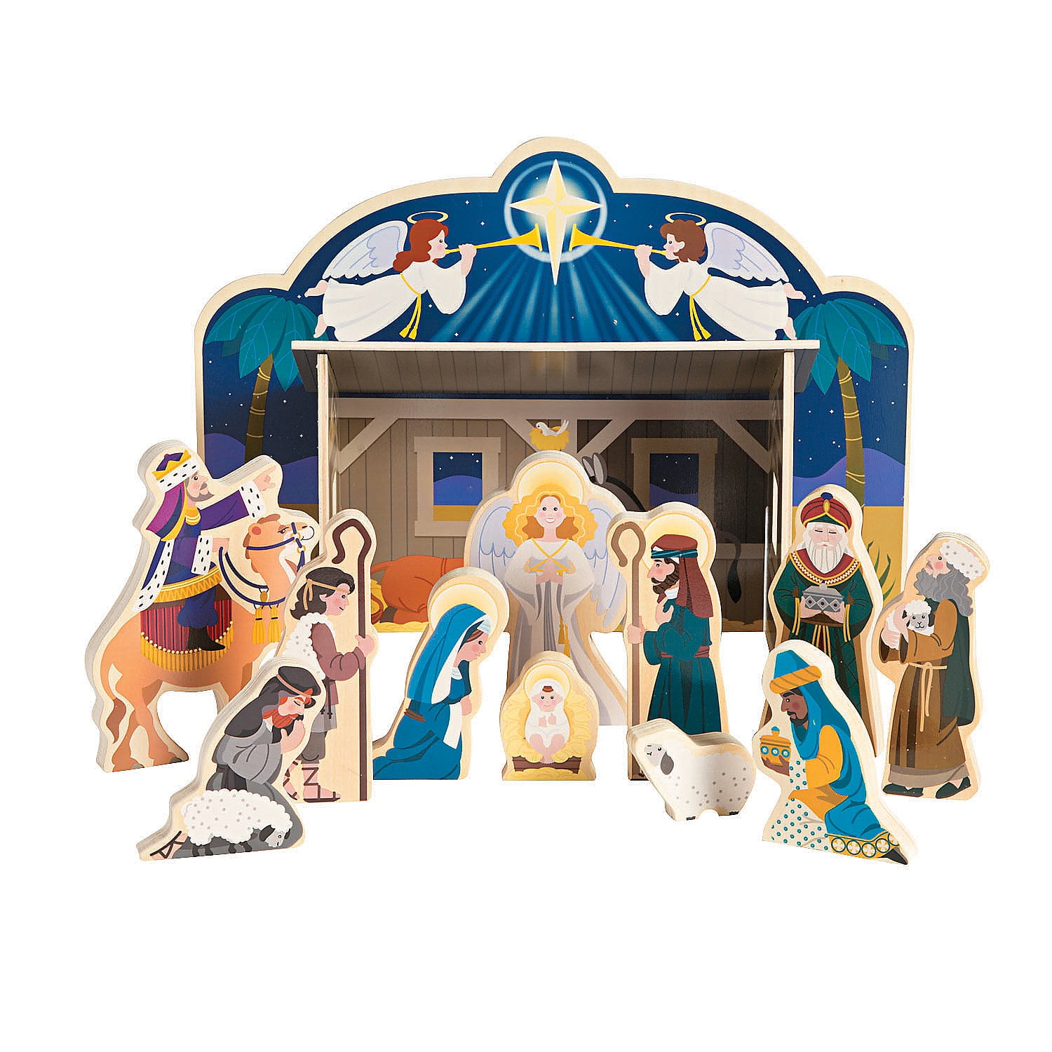 Melissa & Doug Wooden Nativity Set Toys 15 Pieces