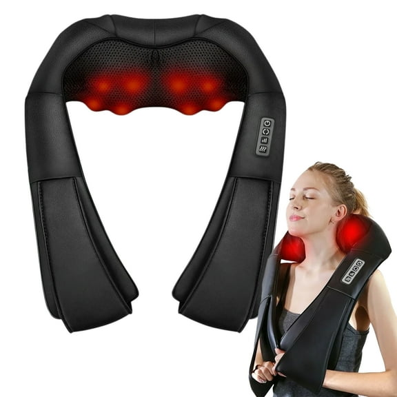 Ouwald Shiatsu Neck Massager with Heat, Deep Tissue Shoulder and Back Massager for Home Office & Car Use, Gift for Men/Women