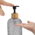 thumbnail image 3 of Unique Bargains 1 Pc Durable Cylinder Argyle Soap Dispenser 13.53oz Gray Black, 3 of 6