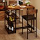 thumbnail image 1 of Yeshouse Mesa de comedor y sillas, juego de mesa de cocina con 2 sillas tapizadas, taburetes de bar con reposapiés, 2 taburetes altos de bar, cojín grueso, para apartamentos y bistrós., 1 of 7
