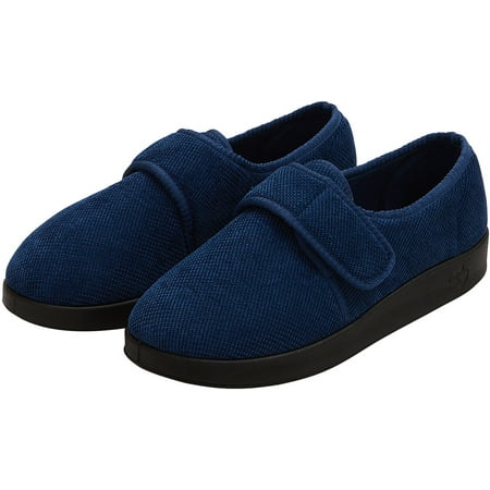 

Silverts Men Soft Comfy Easy Closure Slippers 14 Navy