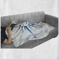 thumbnail image 6 of Compass Soft Flannel Fleece Throw Blanket, Royal Blue Windrose with an Anchor in the Middle Discovery the Sea Sailing, Cozy Plush for Indoor and Outdoor Use, 60" x 80", Royal Blue, by Ambesonne, 6 of 6