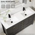 thumbnail image 5 of Modern 60 Inch Bathroom Vanity with Sink Combo, Undermount Double Sink, Black, 5 of 6