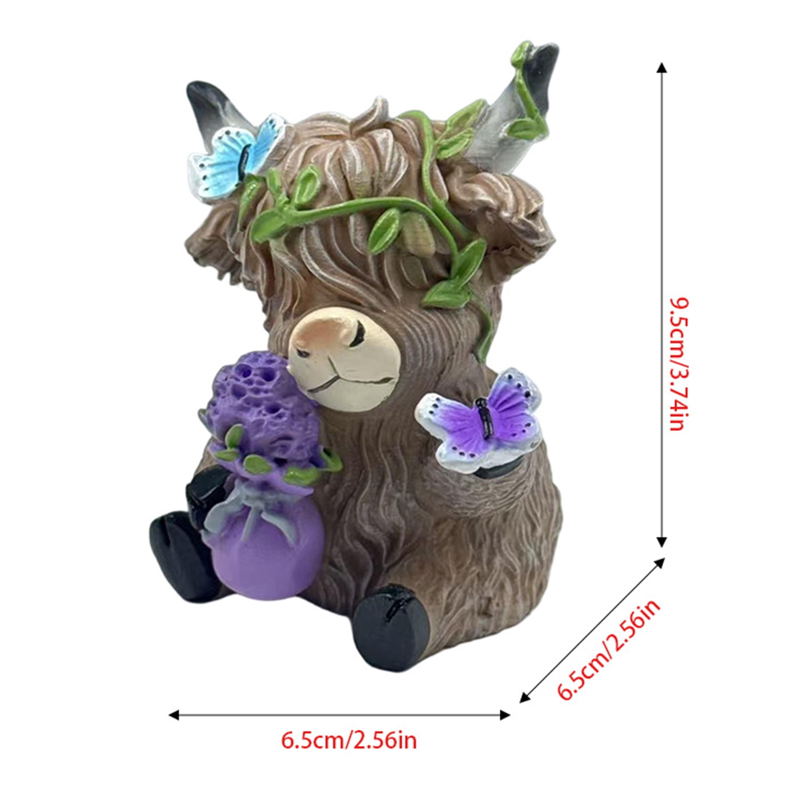Lavender Calf Figurine Decor, Spring Garden Yard Sculpture Ornament, Home Desktop Display For Living Room Patio Balcony Decoration