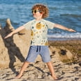 thumbnail image 3 of FORMRS Boys Rash Guard Short Sleeves Swim Shirt Quick Dry UPF 50+ Sun Protection, Sizes 3-12T, Halloween Cute Ghosts, 3 of 6