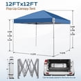 thumbnail image 6 of Aoodor 12'x12'  Pop-Up Canopy Tent with Roller Bag, Outdoor Portable Instant Shade - Blue, 6 of 13
