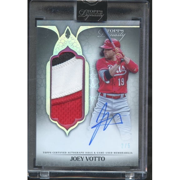 Joey Votto 2025 Topps Dynasty Auto Patch DAPB-JV2 2/5 Cincinnati Reds Baseball Card Cincinnati Reds MLB Autographed Baseball Trading Card