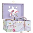 thumbnail image 1 of Jewelkeeper Joyero musical para niñas con unicornio giratorio, arco iris brillante y diseño de estrellas, caja de música para collar, pendientes y accesorios, reproduce la hermosa melodía del soñador, 1 of 5