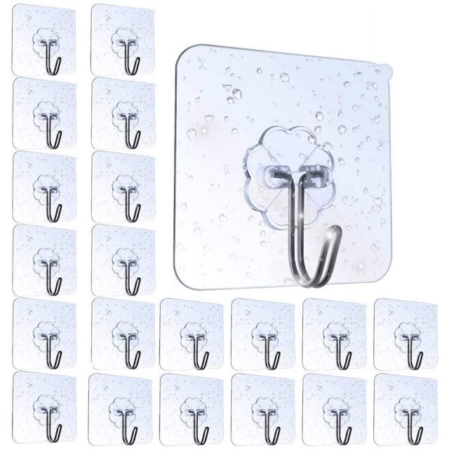 Ganchos adhesivos transparentes Zhivalor 20 piezas acero inoxidable 50 kg