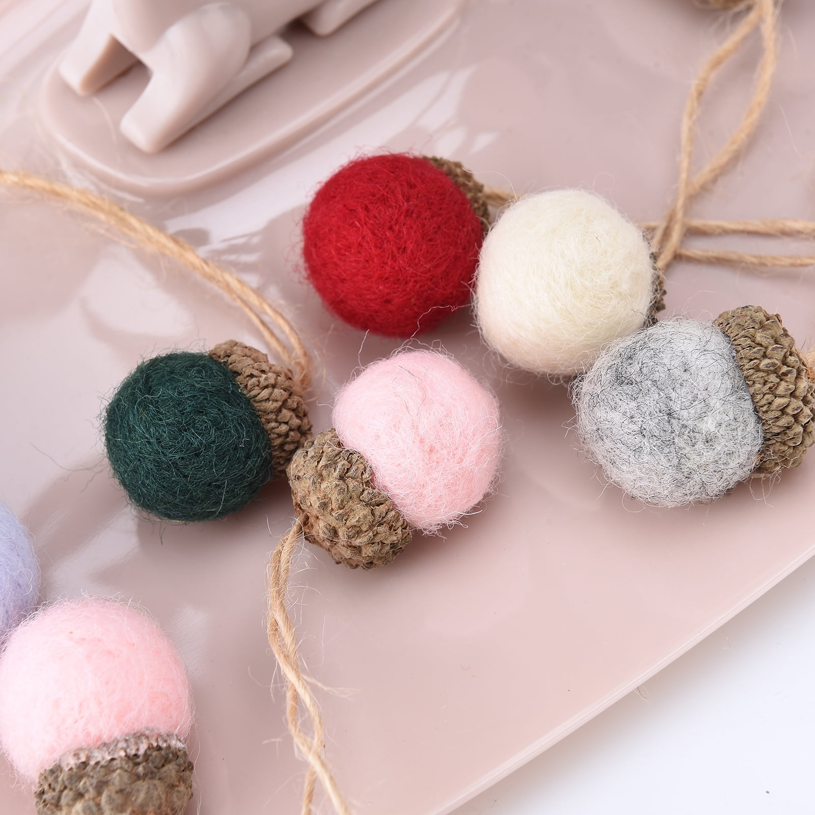 2cm Felt Balls Laurel Green Handmade Wool Beads Pom Pom Home Decor DIY Crafts 