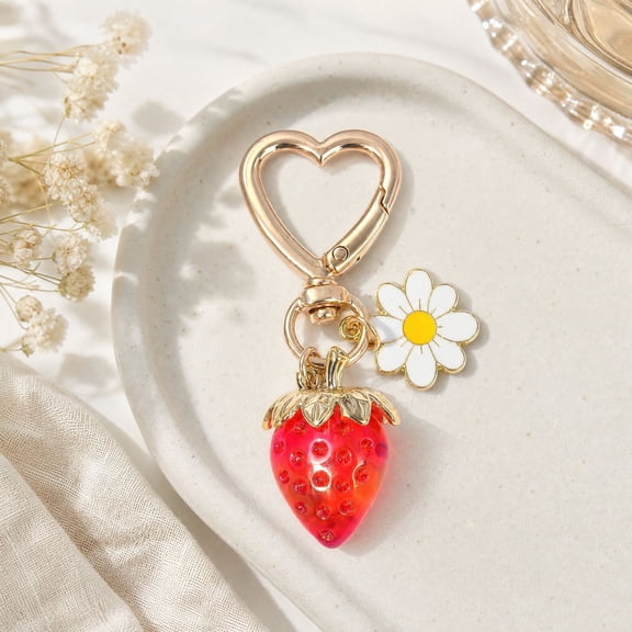 Strawberry Keychain - Cute Fruit Pendant for Keys, Bag, and Daily Accessory