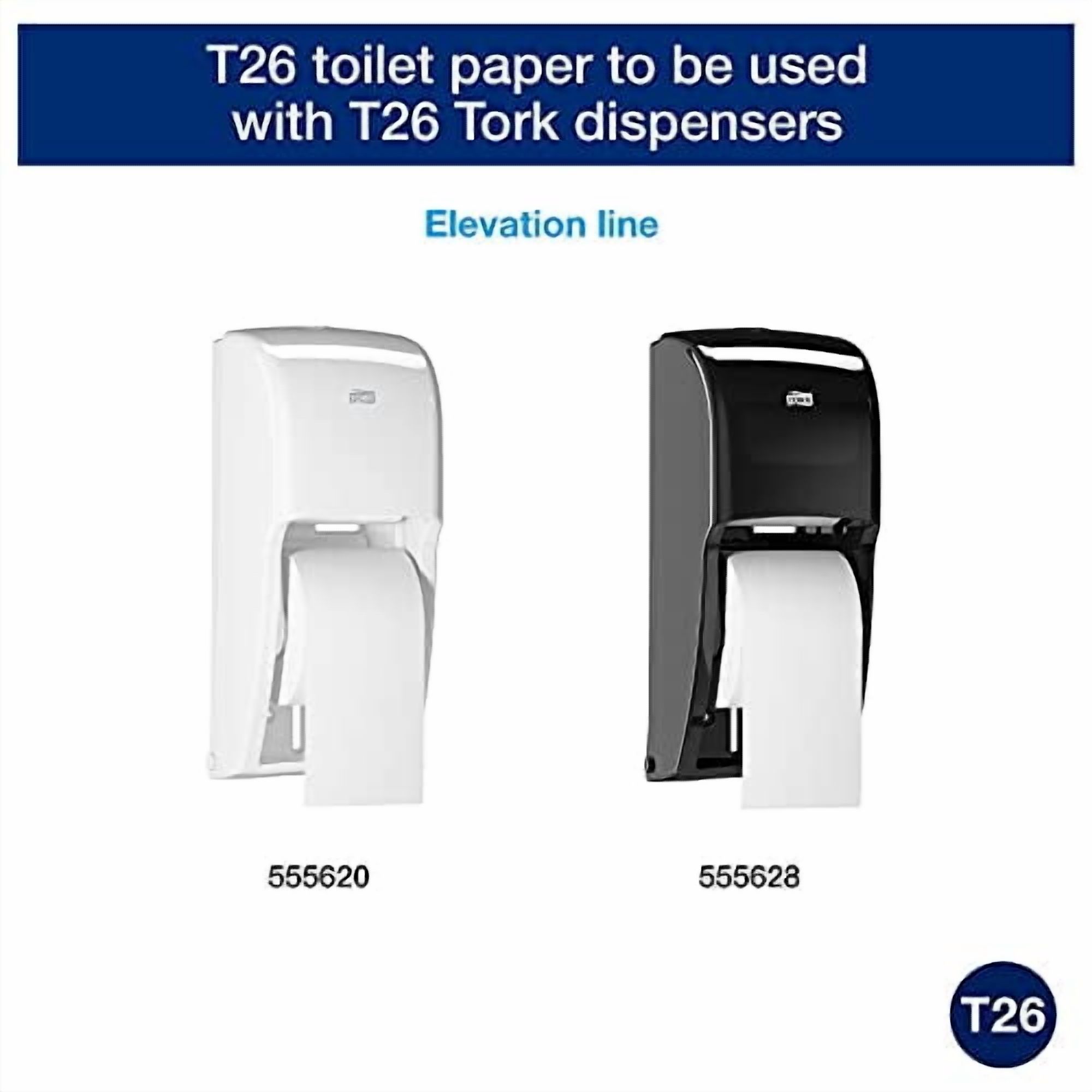 1 PK,Tork High-Capacity Toilet Paper Roll White T26 (110292A)