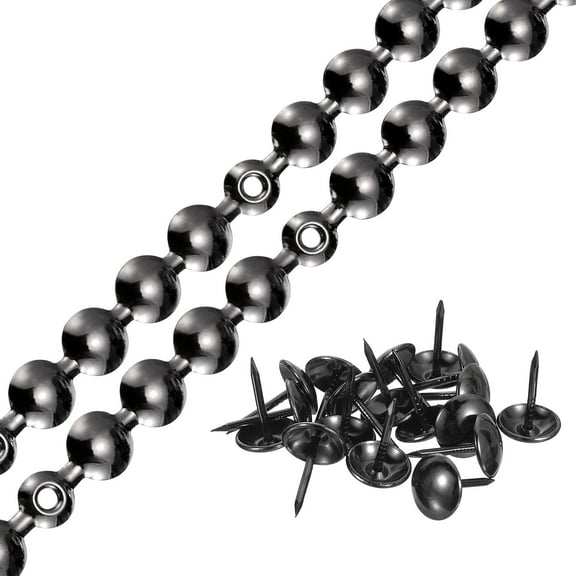 Uxcell 2Pack 1Meter Glossy Upholstery Tacks Strips Trim Sofa Decorative Nails, Gray