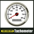 thumbnail image 2 of 85mm Tachometer 3-8K RPM Tacho Meter with LCD Hourmeter For Car Boat 12V/24V Red Backlight Marine Gauge, 2 of 7
