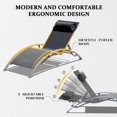 thumbnail image 2 of Pool Lounge Chairs Set of 3, Adjustable Aluminum Outdoor Chaise Lounge Chairs with Metal Side Table for Deck Lawn Poolside Backyard (Dark Gray), 2 of 7