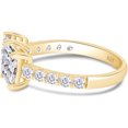 thumbnail image 2 of 925 Sterling Silver 14K Yellow Gold Plating Princess & Round Cut White Diamond Toi Et Moi Half-Eternity Engagement Ring For Women, 2 of 2