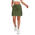 thumbnail image 2 of Cargo Skirts for Women Drawstring Elastic High Waist Mini Skirts Quick Dry Lightweight Causal Skirts with Multi Pockets, XL, 2 of 8