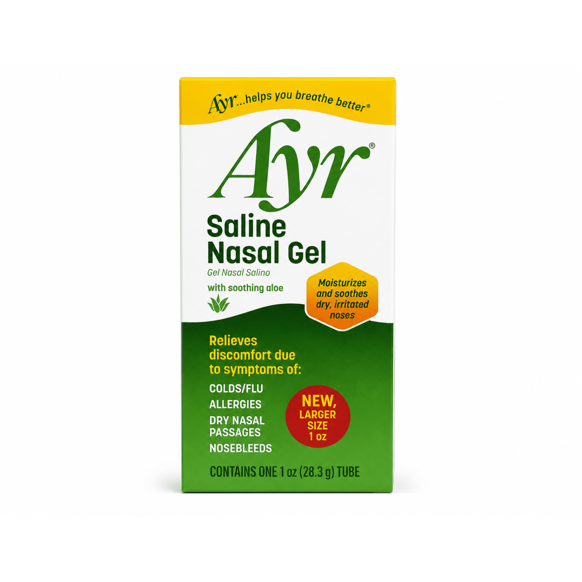 Ayr Saline Nasal Gel, Clear Unscented Moisturizing Formula, 1 oz