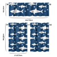 thumbnail image 6 of Kitchen Curtains 36 Inch Short - 3 Panel Set, Shark Whale Dolphin Ocean Theme, Rod Pocket Window Curtain, 100% Polyester for Nautical Farmhouse Kitchen, Easy Wash, 6 of 6