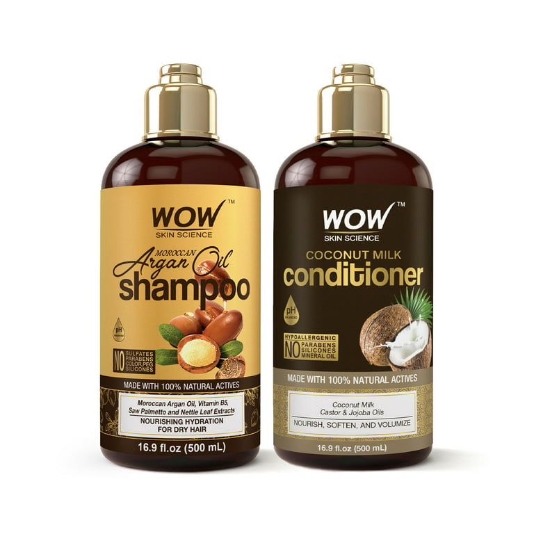 Tredje taske Etableret teori WOW Skin Science Moroccan Argan Oil Shampoo & Coconut Milk Hair Conditioner  Set - Walmart.com