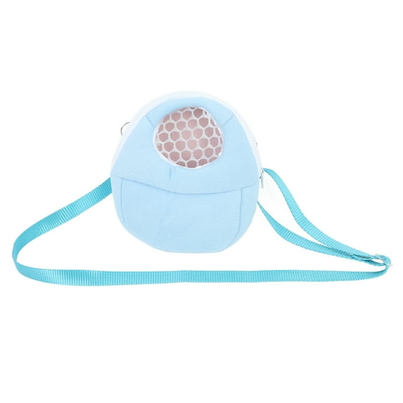 Baluue Small Animal Carrier Bag Crossbody Bags Hamster Backpack Sky-Blue Plush 1Pcs