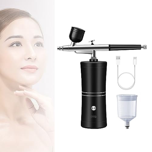 Handheld Spray Guns Set Portable Rechargeable Hand Set for Makeup Cake Decorations Simple Spray Guns Set, Black