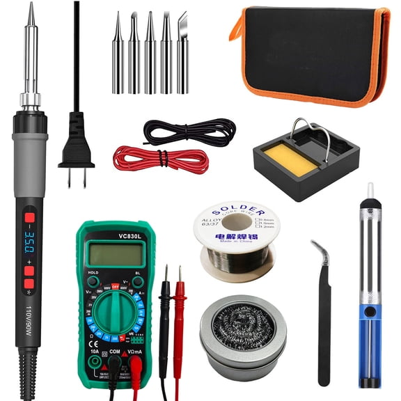 Soldering Iron Electric Gun 90W Welding Solder Wire Kit Desoldering Pump Station