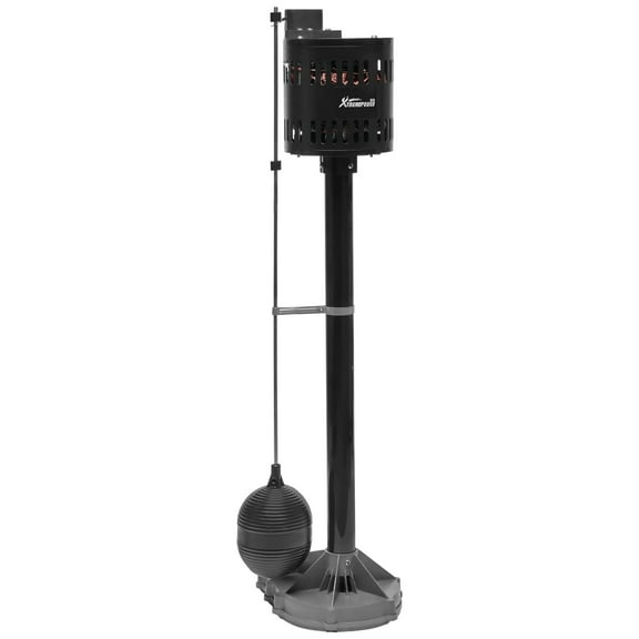 Pedestal Sump Pump with Float Trigger Rod , Low Profile Column Pump, 3000 GPH, 4 Amps, 10ft Cord