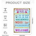 thumbnail image 2 of Swimming Pool Rules Sign Pool House Decor Sign Funny Swimming Pool Area Metal Sign Outdoor Swimming Pool Decor Sign 8x12 inch, 2 of 13