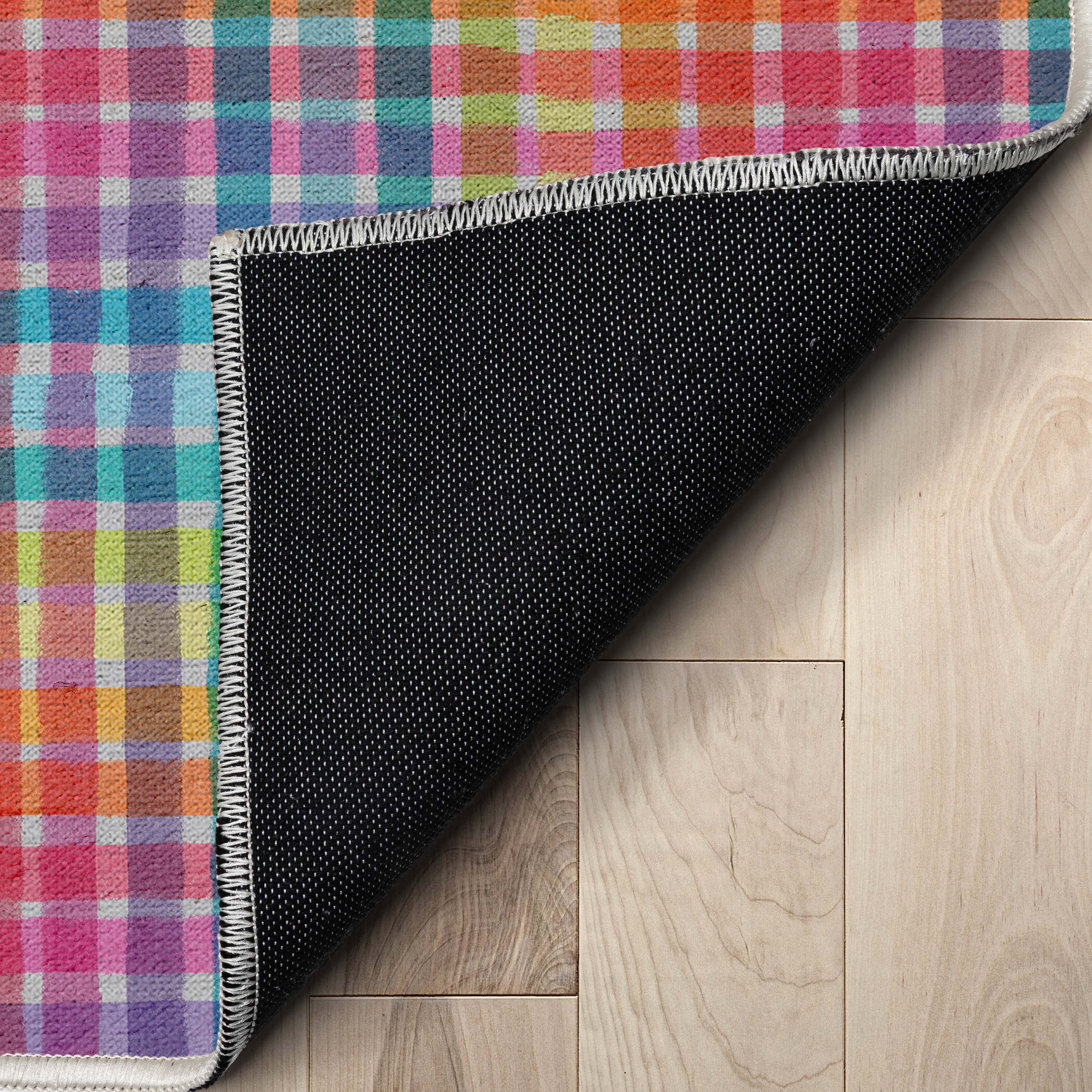 Crayola Collection By Well Woven Multi Plaid Multicolor 3'3" x 5' Area Rug