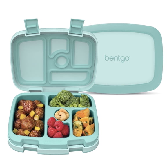 Bentgo Kids Bento-Style 5-Compartment Leak-Proof Lunch Box - Just-Right Portions for Ages 3 to 7, Durable, Drop-Proof, Dishwasher Safe, BPA-Free & Made with Food-Safe Materials (Seafoam)