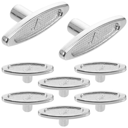 Clispeed 8Pcs Music Box Key Silver T Shape Iron for Windup Toys and Crafts