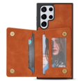 thumbnail image 5 of SaniMore for Samsung Galaxy S23 Ultra 2023 Back Case with Zipper Card Pokcet Flip Wallet/Kickstand Shock Absorption Anti-fall Retro PU Leather Wear-resistant Shell  For Galaxy S23 Ultra, Brown, 5 of 7