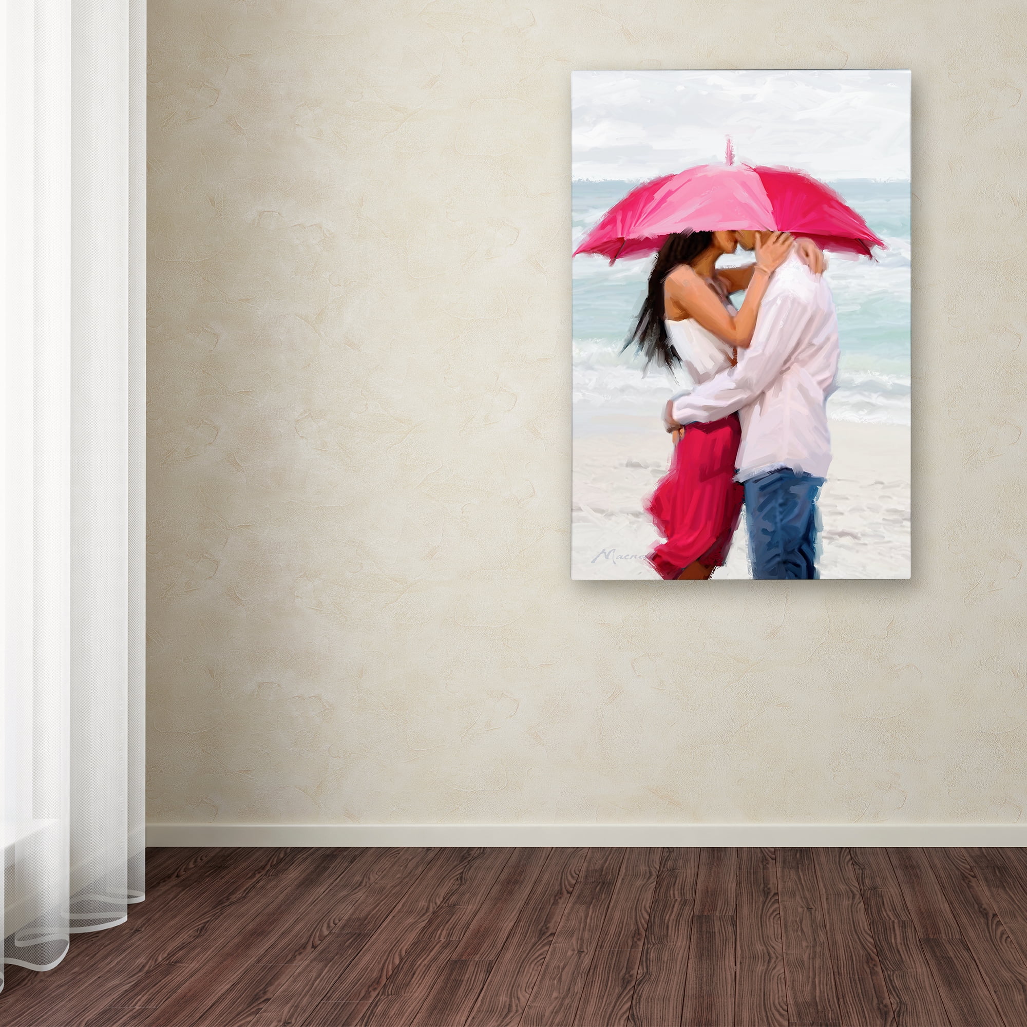 Trademark Fine Art 'Couple Under Umbrella II' Canvas Art by The Macneil Studio