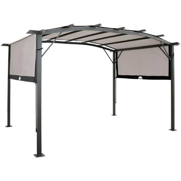 Sunnydaze 9' x 12' x 7.5' Gray Steel Pergola